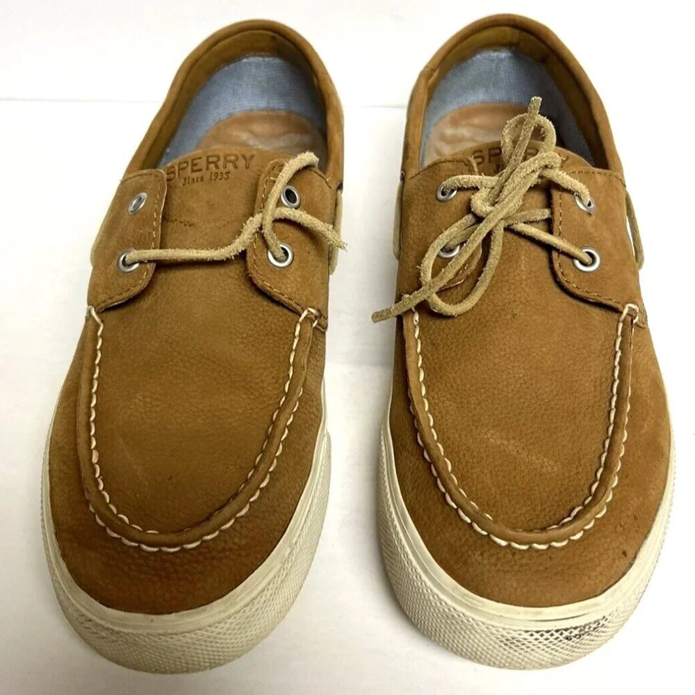 Sperry Men's Bahama Plushwave Boat Shoes Tan Size 10.5 M